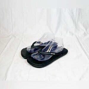 Crocs Womens Black Captiva Cushioned Thongs Flip Flops~9~